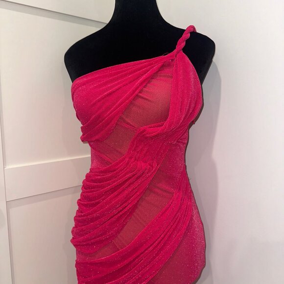 JLUXLABEL "Pink Alari One-Shoulder Maxi Dress" Size Small - Picture 6 of 12